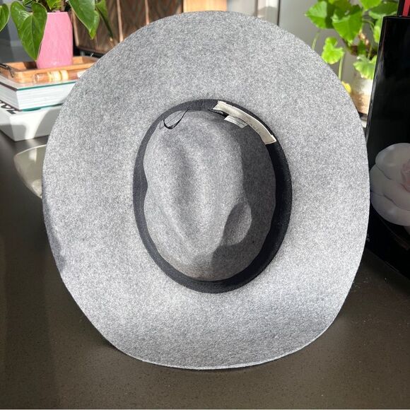 Quagga Green Label Gray Wool 100% Felt Fedora Hat with Brown Band - Picture 5 of 6